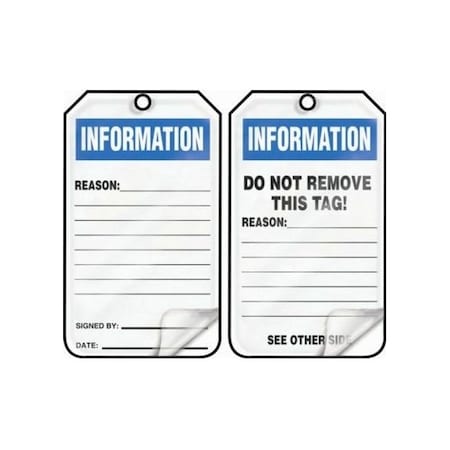 Accuform Safety Tags, INFORMATION, 5.75in x 3.25in, Self-Laminating PF-Cardstock, 5PK TRS241LCM